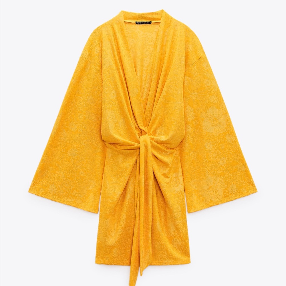 Zara knotted jacquard dress